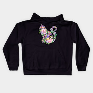 Cat Watercolor Floral Kids Hoodie